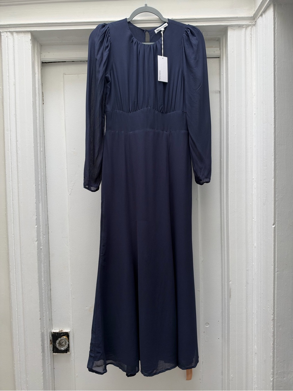 NWT Reformation Lysander Dress in Midnight (Dark Navy Blue) Size 4